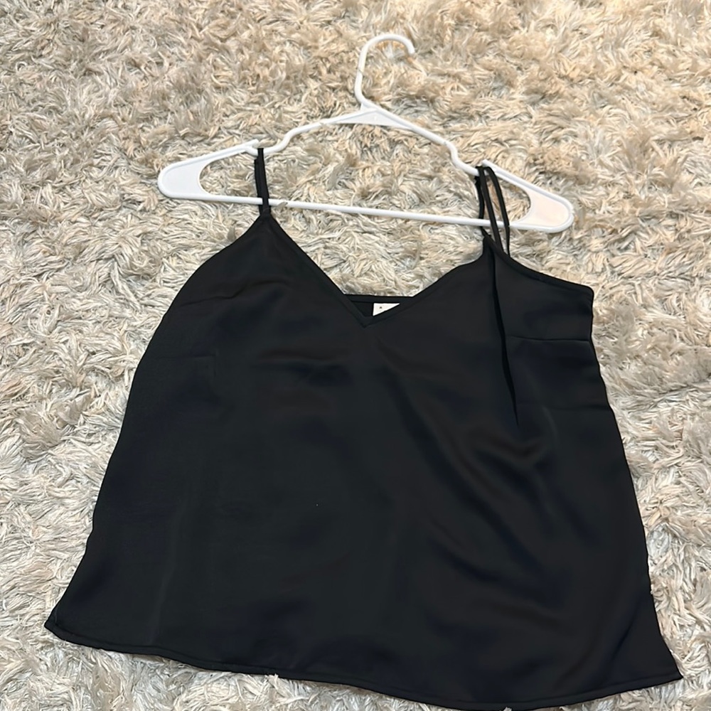 A new day black silk tank top, size xs